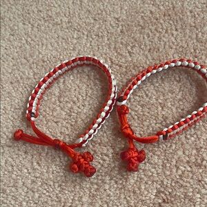 Red and White adult /kids  Braided Bracelets